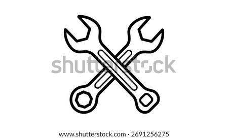Crossed Wrench and Spanner Icons tool mechanic