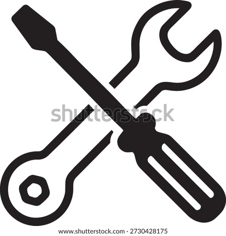 Crossed wrench spanner tools icon outline