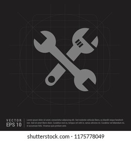 Crossed wrench tools icon - Black Creative Background - Free vector icon