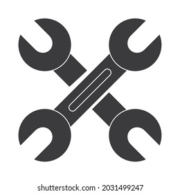crossed wrench tools icon isolated