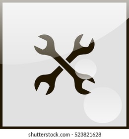 Crossed wrenches.