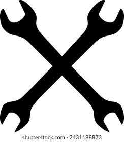 Crossed Wrenches Icon in Flat Style. Vector Illustration.