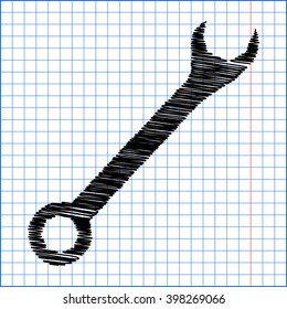 Crossed wrenches sign