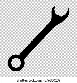 Crossed wrenches sign. Flat style icon on transparent background
