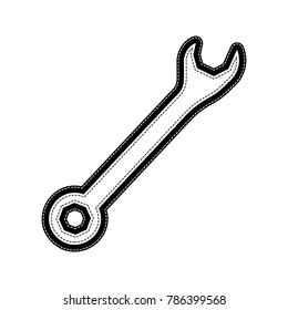 Crossed wrenches sign. Vector. Flat style black icon on white.