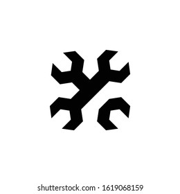 Crossed Wrenches Solid Vector Icon