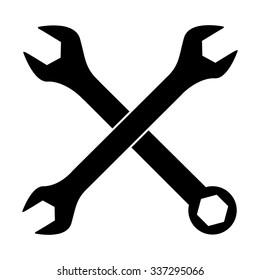 crossed wrenches vector icon