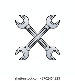 crossed wrenches vector illustration, icon, graphics
