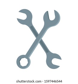 crossed wrenchs tools icon over white background, vector illustration