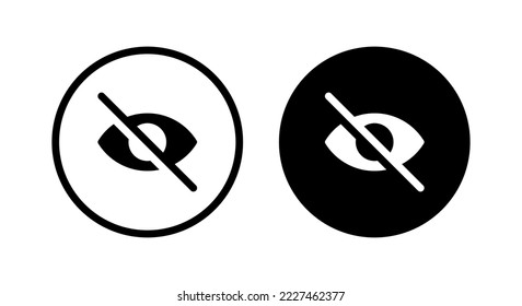Crossed-out eye, sensitive content icon vector