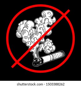 Crossedout Smoking Cigarette Sign Prohibiting Smoking Stock Vector 