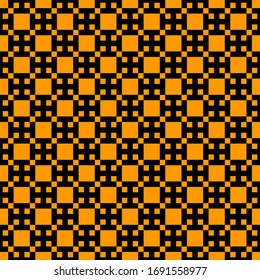 Crosses, checks ornament. Embroidery background. Ethnic mosaic. Tribal motif. Folk wallpaper. Seamless pattern. Cross shapes, squares backdrop. Digital paper, textile print, abstract. Vector artwork