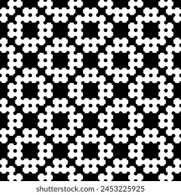 Crosses, circles pattern. Seamless ornament. Ethnic ornate. Retro motif. Folk design. Geometric image. Tribal wallpaper. Geometrical background. Ethnical textile print. Abstract illustration. Vector