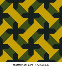 Crosses, columns seamless pattern. Folk background. Geometric wallpaper. Tribal motif. Geometric ornament. Ancient mosaic. Cross, column shapes. Ethnical textile print, abstract. Ethnic vector.