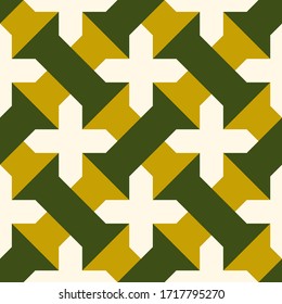 Crosses, columns seamless pattern. Geometric ornament. Folk background. Geometric wallpaper. Tribal motif. Ancient mosaic. Cross, column shapes. Ethnical textile print, abstract. Ethnic vector.