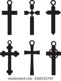 Crosses Earring Chain Vector Graphic Pack