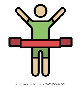 Crosses the finish line icon. Outline crosses the finish line vector icon color flat isolated