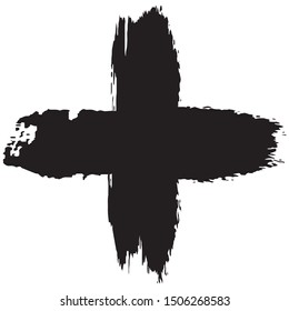 Crosses grunge style. Dry brush strokes