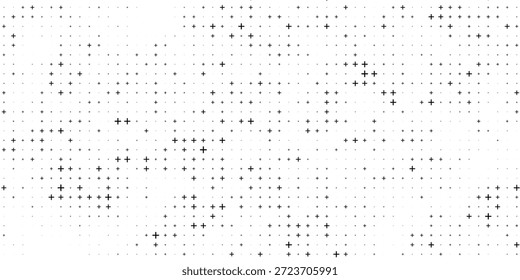 Cruces aisladas sobre fondo blanco. Ilustración vectorial de textura monocromática