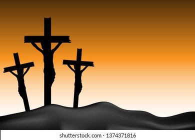 The Crosses of Jesus for Easter background, Vector.