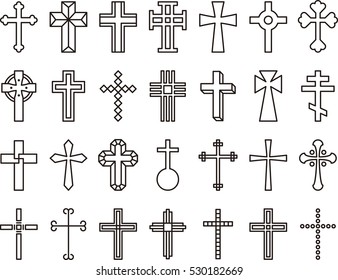 CROSSES outline icons