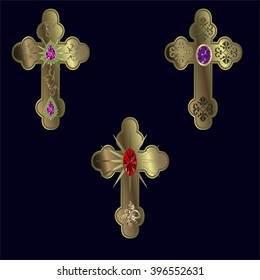 Crosses with precious stones
