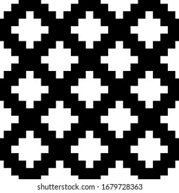 Cruza un adorno sin fisuras. Patrón popular. Ilustración de la señal. Orgullo tribal. Papel tapiz de Plusses. Motivo étnico. Fondo de formularios. Papel digital, impresión textil, diseño web, imagen abstracta. Obra vectorial.