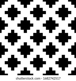 Cruza un adorno sin fisuras. Patrón popular. Ilustración de la señal. Papel tapiz de Plusses. Motivo étnico. Orgullo tribal. Fondo de formularios. Papel digital, impresión textil, diseño web, imagen abstracta. Obra vectorial.