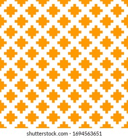 Crosses seamless ornament. Folk pattern. Signs illustration. Plusses wallpaper. Ethnic motif. Tribal ornate. Forms background. Digital paper, textile print, web design, abstract image. Vector artwork