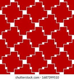 Crosses seamless ornament. Geometric pattern. Folk illustration. Tiles wallpaper. Geometrical background. Ethnic motif. Tribal backdrop. Digital paper, textile print, web design, abstract. Vector art.