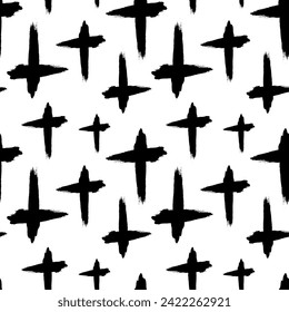 crosses seamless pattern on white background.