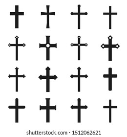 Crosses set, icons. Graphic template. Vector illustration.