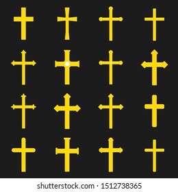 Crosses set, icons. Graphic template. Vector illustration.