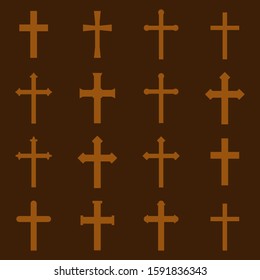 Crosses set, icons. Graphic template. Vector illustration.