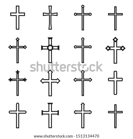 Crosses set, icons. Graphic template. Vector illustration.