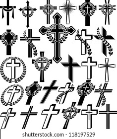 crosses - set of vector illustration