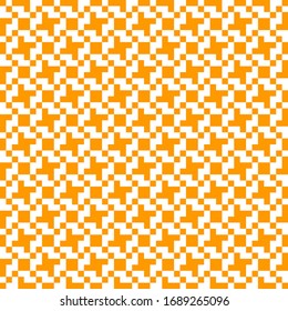 Crosses, squares seamless pattern. Geometric background. Folk wallpaper. Checks, cross shapes ornate. Tribal motif. Ethnic ornament. Textile print, web design, geometry abstract. Geometrical vector