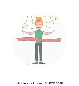 cruza la ilustración plana del vector de cinta en blanco