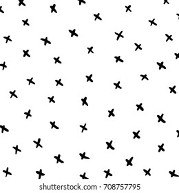 Crosses texture. Vector handmade drawing.