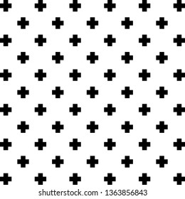 Crosses vector pattern, cross monochrome background