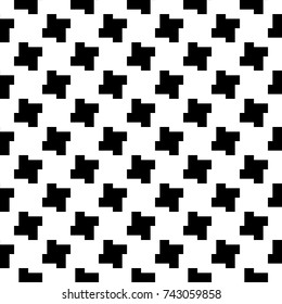Crosses wallpaper. Repeated figures background. Seamless surface pattern design with signs. Mosaic motif. Ethnic ornament. Digital paper, page fill, web designing, textile print. Vector illustration.