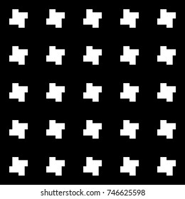 Crosses wallpaper. Repeated figures background. Seamless surface pattern design with signs. Mosaic motif. Ethnic ornament. Digital paper, page fill, web designing, textile print. Vector illustration.