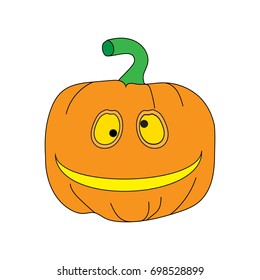 Crosseyed Pumpkin Surprised Halloween Isolated On Stock Vector (Royalty ...