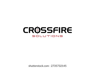 Crossfire or Shooting Target Logo. Red and Black
