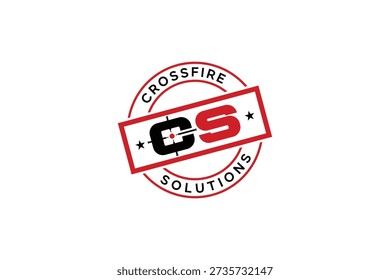 Crossfire or Shooting Target Logo. Red and Black