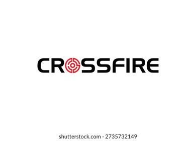 Crossfire or Shooting Target Logo. Red and Black