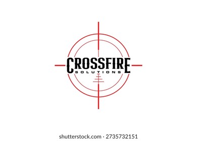 Crossfire or Shooting Target Logo. Red and Black