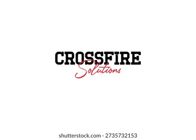 Crossfire or Shooting Target Logo. Red and Black