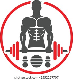 CrossFit bodybuilding fitness vector logo design sample concept illustration
