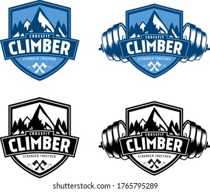 Crossfit Climber Vintage Retro Logo Badge
